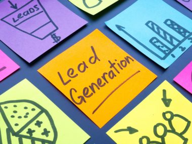 Sticker notes written "Lead Generation" on them